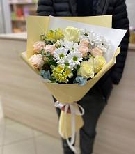 Букет цветов из:  Альстромерии, Розы и Хризантемы в Кулебаки