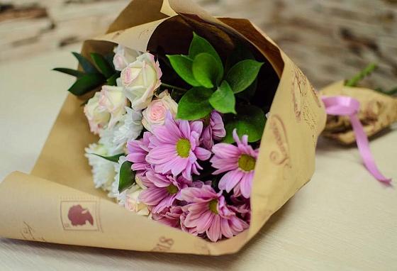 Букет цветов из: Розы и Хризантемы в Кулебаки